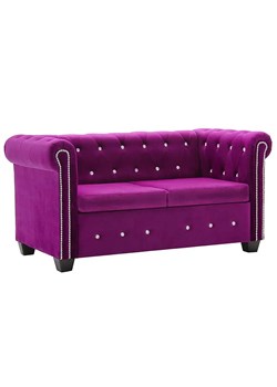Aksamitna sofa w stylu Chesterfield Xavier 2Q - fioletowa ze sklepu Edinos.pl w kategorii Sofy i kanapy - zdjęcie 179285956