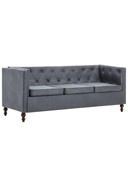 3-osobowa Sofa Majorka w stylu Chesterfield - szara ze sklepu Edinos.pl w kategorii Sofy i kanapy - zdjęcie 179285965