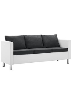 Atrakcyjna 3-osobowa sofa Glomsti 3Q - biało-ciemnoszara ze sklepu Edinos.pl w kategorii Sofy i kanapy - zdjęcie 179285979