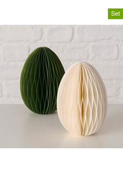 Boltze Dekoracje (2 szt.) &quot;Eggo&quot; w kolorze kremowo-zielonym - wys. 12 x Ø 9 cm ze sklepu Limango Polska w kategorii Dekoracje - zdjęcie 179286899