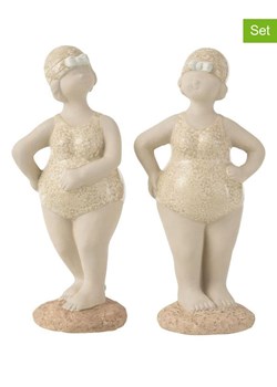 J Line Figurki dekoracyjne (2 szt.) w kolorze beżowym - wys. 25 cm ze sklepu Limango Polska w kategorii Dekoracje - zdjęcie 179287167