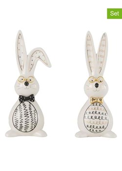 J Line Figurki dekoracyjne (2 szt.) &quot;Robert&quot; w kolorze białym - wys. 20 cm ze sklepu Limango Polska w kategorii Dekoracje - zdjęcie 179287169