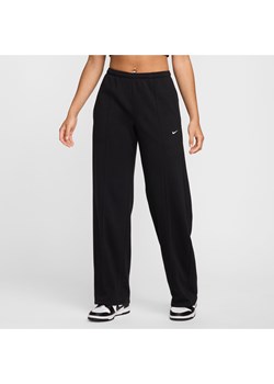 Damskie spodnie dresowe z dzianiny ze średnim stanem i luźnymi nogawkami Nike Sportswear Chill Terry - Czerń ze sklepu Nike poland w kategorii Spodnie damskie - zdjęcie 179308357