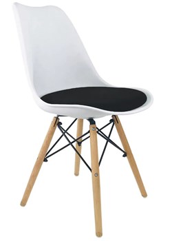 Biało-czarne krzesło minimalistyczne - Meris 2X ze sklepu Edinos.pl w kategorii Krzesła - zdjęcie 179314486
