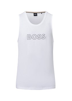 BOSS Męski podkoszulek - Plaża Mężczyźni Bawełna biały jednolity ze sklepu vangraaf w kategorii T-shirty męskie - zdjęcie 179315498