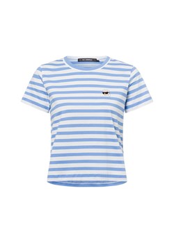 KARL LAGERFELD Koszulka damska - Ikon Stripe Kobiety Bawełna niebieski w paski ze sklepu vangraaf w kategorii Bluzki damskie - zdjęcie 179315508