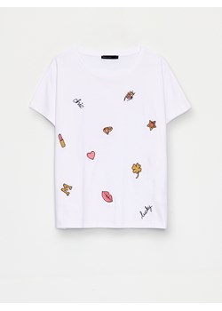 Mohito - T-shirt z naszywkami - biały ze sklepu Mohito w kategorii Bluzki damskie - zdjęcie 179316235