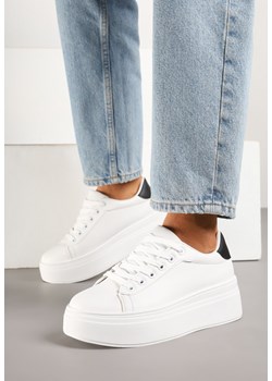 Biało-Czarne Klasyczne Sneakersy na Grubej Podeszwie Tosirra ze sklepu born2be.pl w kategorii Buty sportowe damskie - zdjęcie 179321459