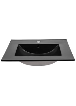 Czarna ceramiczna umywalka prostokątna - Javal 60 cm ze sklepu Edinos.pl w kategorii Meble łazienkowe - zdjęcie 179328919