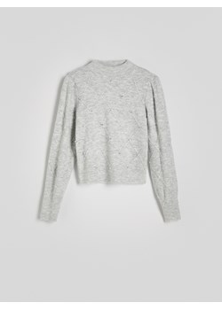 Reserved - Sweter z ozdobnymi detalami - jasnoszary ze sklepu Reserved w kategorii Swetry damskie - zdjęcie 179330348