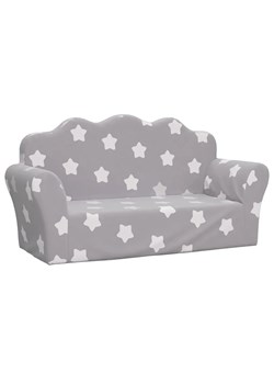 Dwuosobowa sofa dziecięca szara w gwiazdki - Lobefo 4X ze sklepu Edinos.pl w kategorii Meble dziecięce - zdjęcie 179332138