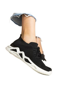 Czarne sneakersy damskie ze skarpetkową cholewką ze sklepu ButyModne.pl w kategorii Buty sportowe damskie - zdjęcie 179333638