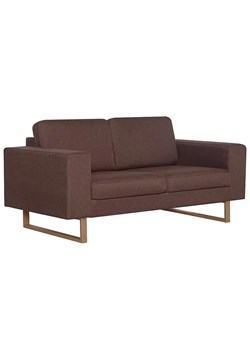 Elegancka dwuosobowa sofa Ladi 2X - brązowa ze sklepu Edinos.pl w kategorii Sofy i kanapy - zdjęcie 179334585