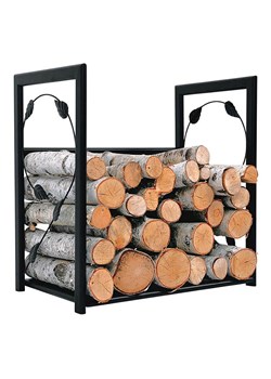 Czarny metalowy stojak na drewno kominkowe B9-K81 ze sklepu Edinos.pl w kategorii Pozostałe meble - zdjęcie 179334625
