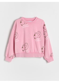 Reserved - Bluza z nadrukiem Pusheen - fioletowy ze sklepu Reserved w kategorii Bluzy dziewczęce - zdjęcie 179336886