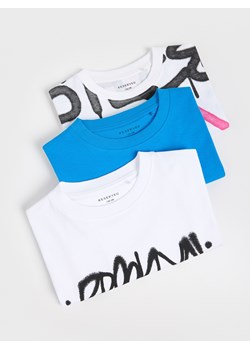 Reserved - Bawełniany t-shirt 3 pack - niebieski ze sklepu Reserved w kategorii T-shirty chłopięce - zdjęcie 179338417