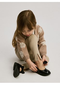 Reserved - Prążkowane legginsy - beżowy ze sklepu Reserved w kategorii Spodnie dziewczęce - zdjęcie 179338909