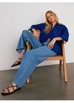 Reserved - Jeansy wide leg ze sznurkiem - niebieski ze sklepu Reserved w kategorii Jeansy damskie - zdjęcie 179339249