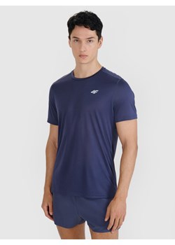 Męska koszulka do biegania 4F 4FWSS25TFTSM1260 - granatowa ze sklepu Sportstylestory.com w kategorii T-shirty męskie - zdjęcie 179341468