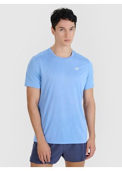 Męska koszulka do biegania 4F 4FWSS25TFTSM1260 - niebieska ze sklepu Sportstylestory.com w kategorii T-shirty męskie - zdjęcie 179341477