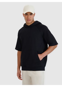 Męska bluza dresowa z krótkim rękawem 4F 4FWSS25TSWSM1538 - czarna ze sklepu Sportstylestory.com w kategorii Bluzy męskie - zdjęcie 179341579