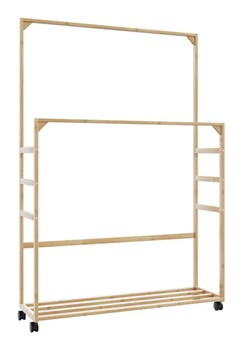 Wieszak na ubrania z półkami na kółkach W0-E27 - id: 49511 - marki Elior - 179341858 Wieszak na ubrania z półkami na kółkach W0-E27 ze sklepu Edinos.pl w kategorii Dom - zdjęcie 179341858