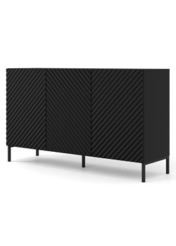Komoda modern glamour czarny mat + czarne nóżki - Resa 3X ze sklepu Edinos.pl w kategorii Komody - zdjęcie 179345236