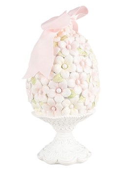 Clayre &amp; Eef Figurka dekoracyjna w kolorze biało-jasnoróżowym - wys. 20 x Ø 10 cm ze sklepu Limango Polska w kategorii Dekoracje - zdjęcie 179352899
