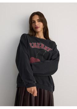 Reserved - Bawełniana bluza z efektem sprania - ciemnoszary ze sklepu Reserved w kategorii Bluzy damskie - zdjęcie 179353467