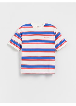 Reserved - Bawełniany t-shirt w paski - granatowy ze sklepu Reserved w kategorii T-shirty chłopięce - zdjęcie 179353556