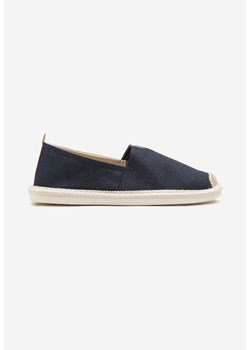 Granatowe Trampki w Stylu Espadryli z Plecionym Zdobieniem i Elastyczną Wstawką Eveloiti ze sklepu born2be.pl w kategorii Espadryle męskie - zdjęcie 179354668