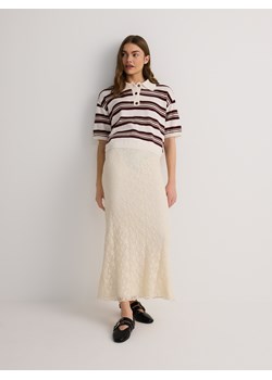 Reserved - Sweter polo w paski - kremowy ze sklepu Reserved w kategorii Swetry damskie - zdjęcie 179356026