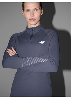 Damski longsleeve do biegania 4F 4FWSS25TFLOF329 - granatowy ze sklepu Sportstylestory.com w kategorii Bluzki damskie - zdjęcie 179358536