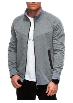 Bluza męska rozpinana B1709 - szary ze sklepu Edoti w kategorii Bluzy męskie - zdjęcie 179359108