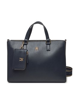 Torebka Tommy Hilfiger Joy Satchel AW0AW16814 Granatowy ze sklepu eobuwie.pl w kategorii Torebki damskie - zdjęcie 179359997