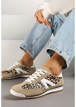 Panterkowe Sneakersy Ozdobione Geometrycznym Motywem Clevandra ze sklepu renee.pl w kategorii Buty sportowe damskie - zdjęcie 179360306