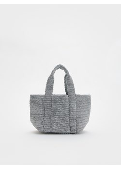 Reserved - Szydełkowana torebka shopper - srebrny ze sklepu Reserved w kategorii Torebki damskie - zdjęcie 179360539