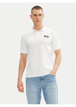 KARL LAGERFELD Polo 745400 552235 Biały Slim Fit ze sklepu MODIVO w kategorii T-shirty męskie - zdjęcie 179370315