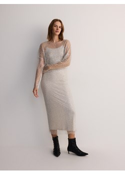 Reserved - Bluzka z metalizowaną nicią - srebrny ze sklepu Reserved w kategorii Bluzki damskie - zdjęcie 179370599