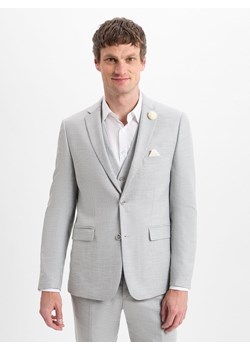 Finshley & Harding Męska kurtka modułowa - Steven Mężczyźni Modern Fit wiskoza jasny szary wzorzysty ze sklepu vangraaf w kategorii Marynarki męskie - zdjęcie 179370789