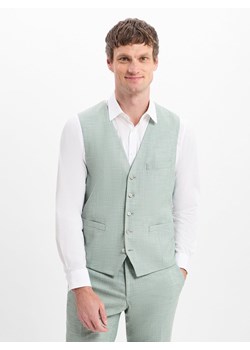 Finshley & Harding Męska kamizelka modułowa - Max Mężczyźni Modern Fit wiskoza miętowy wzorzysty ze sklepu vangraaf w kategorii Kamizelki męskie - zdjęcie 179370796