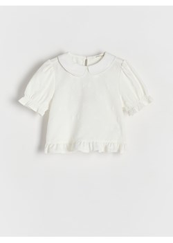 Reserved - Bluzka z haftowanym wzorem - złamana biel ze sklepu Reserved w kategorii Bluzki dziewczęce - zdjęcie 179371377