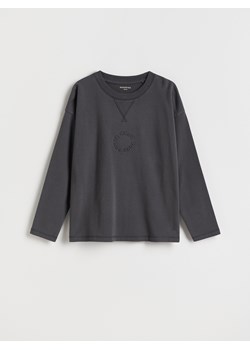 Reserved - Longsleeve oversize z grubszej dzianiny - ciemnoszary ze sklepu Reserved w kategorii T-shirty chłopięce - zdjęcie 179377768