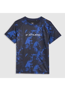 Chłopięca koszulka treningowa 4F 4FJWSS25TFTSM1210 - multikolor ze sklepu Sportstylestory.com w kategorii T-shirty chłopięce - zdjęcie 179382035