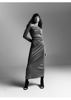 Reserved - Spódnica z metalizowaną nicią - ciemnoszary ze sklepu Reserved w kategorii Spódnice - zdjęcie 179382267