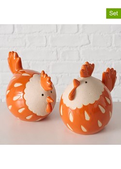 Boltze Figurki dekoracyjne (2 szt.) "Agathy" w kolorze pomarańczowo-kremowym - wys. 12 cm ze sklepu Limango Polska w kategorii Dekoracje - zdjęcie 179383817