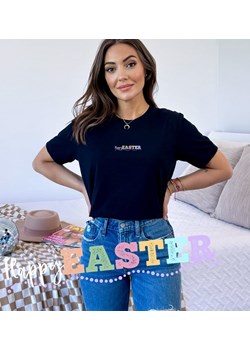 CZARNA Koszulka HAPPY EASTER NA WIELKANOC ze sklepu Time For Fashion w kategorii Bluzki damskie - zdjęcie 179386427