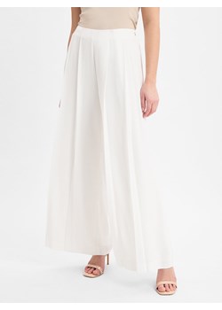 s.Oliver BLACK LABEL Damskie spodnie materiałowe Kobiety Sztuczne włókno biały jednolity ze sklepu vangraaf w kategorii Spodnie damskie - zdjęcie 179391445