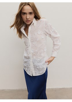Reserved - Koszula z haftem - biały ze sklepu Reserved w kategorii Koszule damskie - zdjęcie 179391485