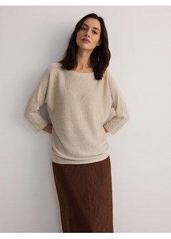 Reserved - Sweter z metalizowaną nitką - złoty ze sklepu Reserved w kategorii Swetry damskie - zdjęcie 179393185